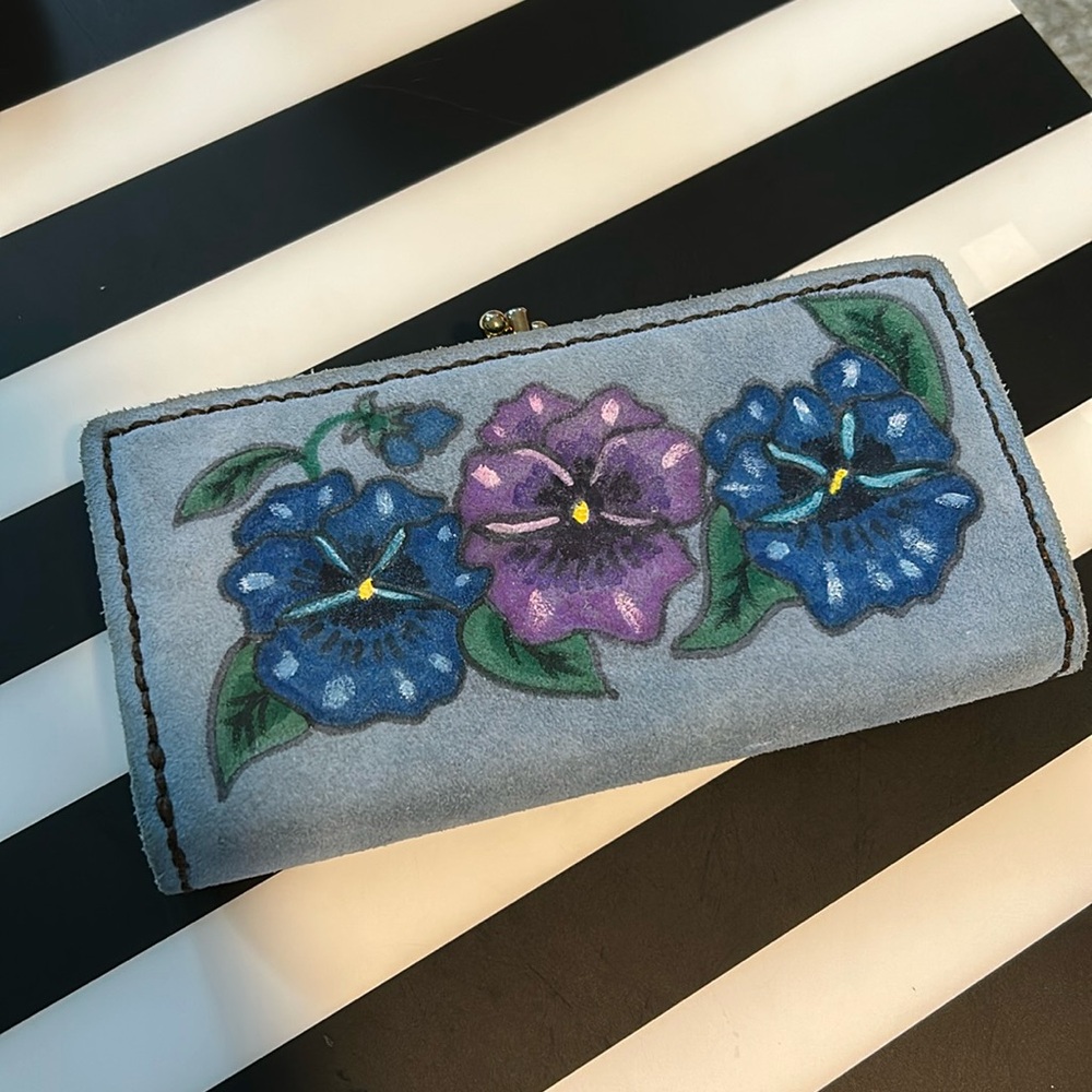 Vintage Blue Suede Wallet